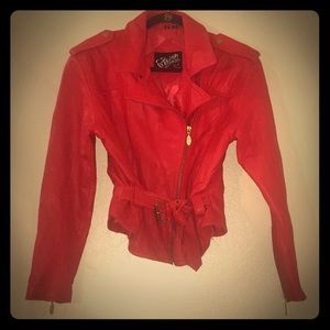 Italian Red Leather Jacket Circa Late 1980’s